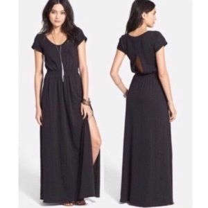 Free People black Adrina’s maxi cut out dress
